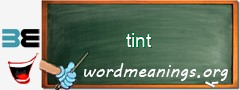 WordMeaning blackboard for tint